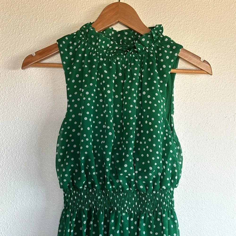 Kate & Lily Green Polka Dot Dress - Picture 4 of 6